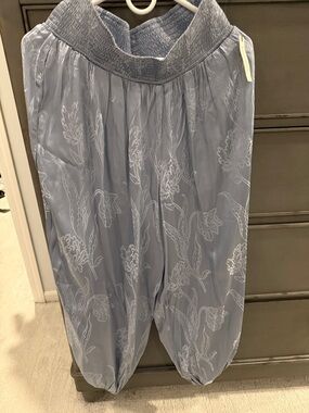 Anthropologie Dusty Blue Floral Harem